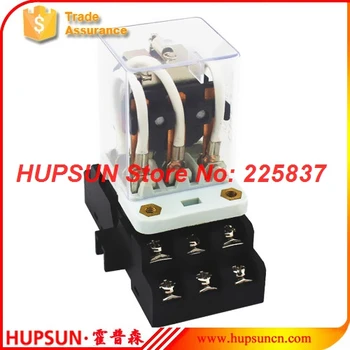 

2pc/lot 220vac 40a silver contact high power voltage regulator power jqx-38f relay w/ socket base holder