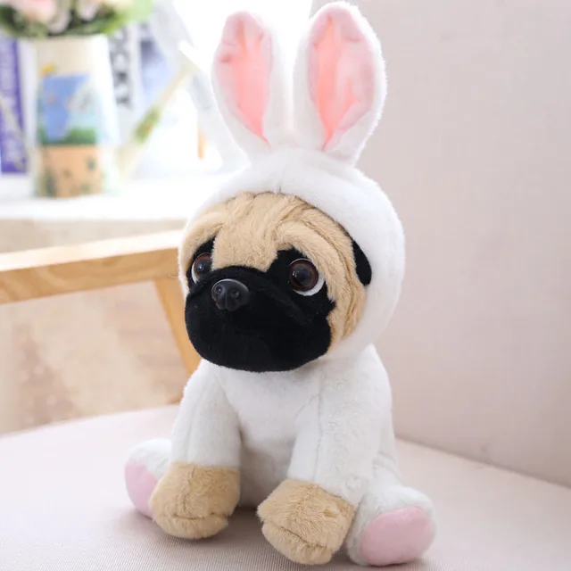 Lovely Pug Dog Plush Toys SharPei Bulldog Cosplay Dinosaur Rabbit Elephant Lion Sheep Leopard Pig Animals Stuffed Doll kids Gift