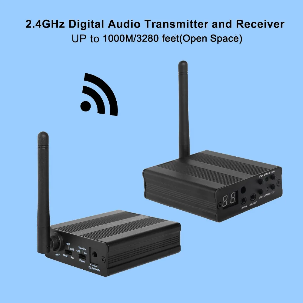 

TP-WIRELESS 2.4G professional portable audio transceiver Adapter Music Long Distance Transmitter receiver for Headphones/Speaker