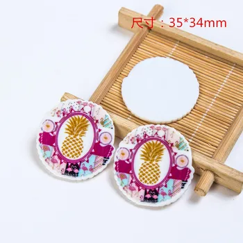 

Resin crafts Cartoon pineapple Planar Resin Flatback Resin cabochons for Bow center 50pcs 35*34mm RET1017S
