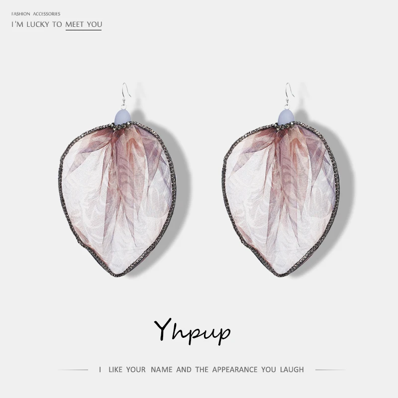 

Yhpup Big Large Dream Yarm Leaves Leaf Fashion Drop Earrings For Women Wedding Party Charms Plant Earrings Bijoux Gift Oorbellen