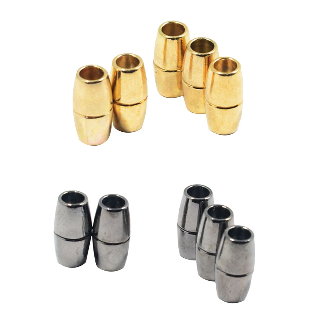 10x Glue In Barrel Magnetic Clasp Leather Cord Connectors for Jewelry Crafts