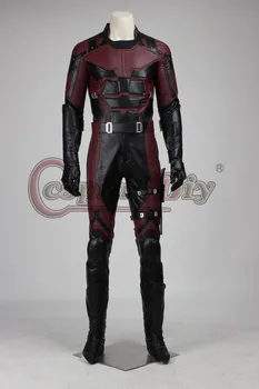 

Cosplaydiy 2016 Movie Daredevil Cosplay Costume Adult Men Superhero Daredevil Costume Murdock Halloween Cosplay Outfit D0323