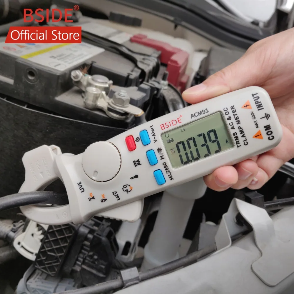 BSIDE Digital AC/DC Current Clamp Meter True RMS Car Repair Auto Range