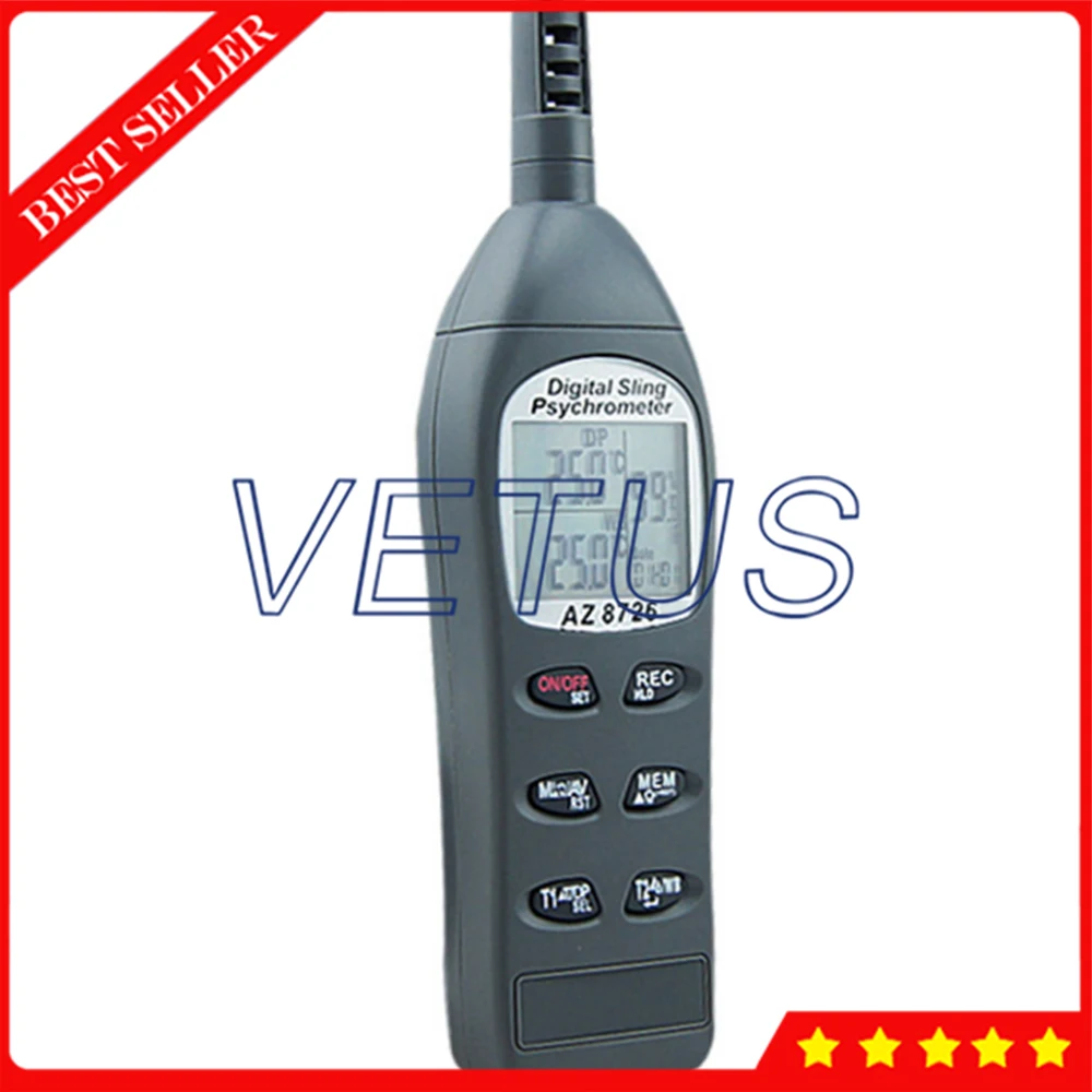 

AZ8726 Pocket digital Hygrometer thermo wet bulb dew Point meter with memory function