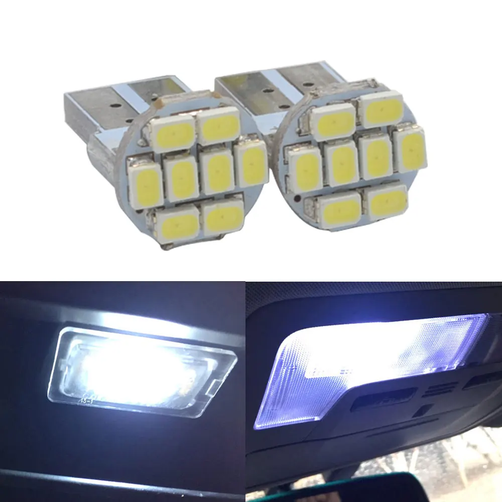 2X194 12SMD 1206 Белый светодиодный DC 12V Canbus без ошибок декодер Автоматическое внешнее освещение номерного знака Лампа для парковки Задняя лампа - Испускаемый цвет: 8SMD White