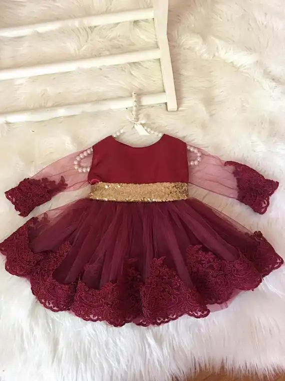 Newborn burgundy dress Clearance