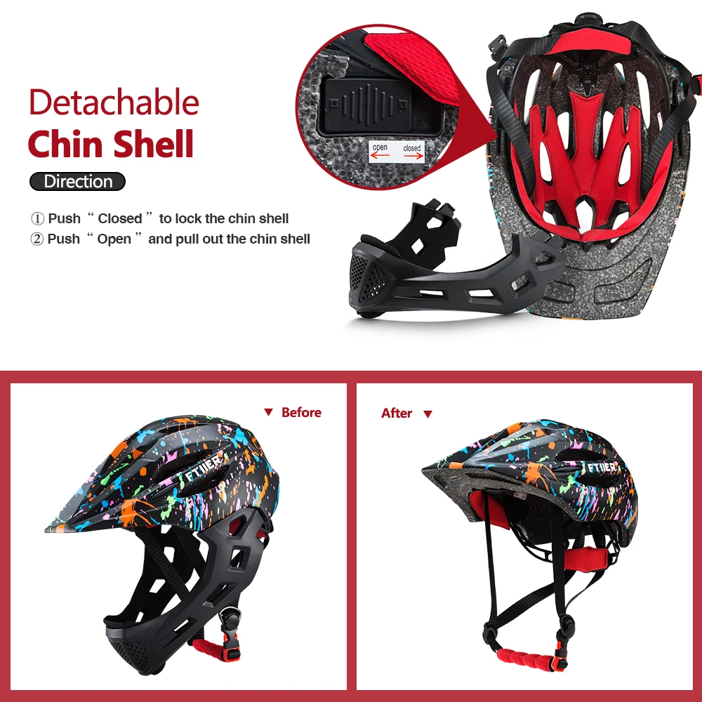 Kids Riding Helmets Cycling Bike Skating Children's full face Helmet Bicycle Protection LED Taillights Child Sport 4 5 6 7 years