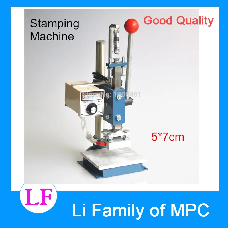 

Shipping by DHL 1 Set Manual hot foil stamping machine foil stamper printer leather embossing machine (5x7cm) 220V/110V