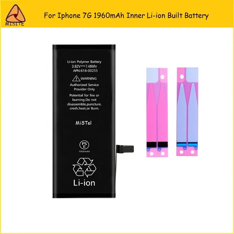 

10PCS/Lot OEM zero cycle Original Li-ion Battery for iPhone 7 7G 1960mAh 3.82V Replacement Phone Back door housing Cover battery