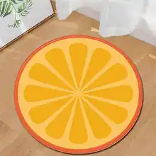 Имитация фруктов серия печать Круглый полиэстер кухонный Противоскользящий коврик Детская комната ковер 80 см киви Оранжевый Арбуз 5pz