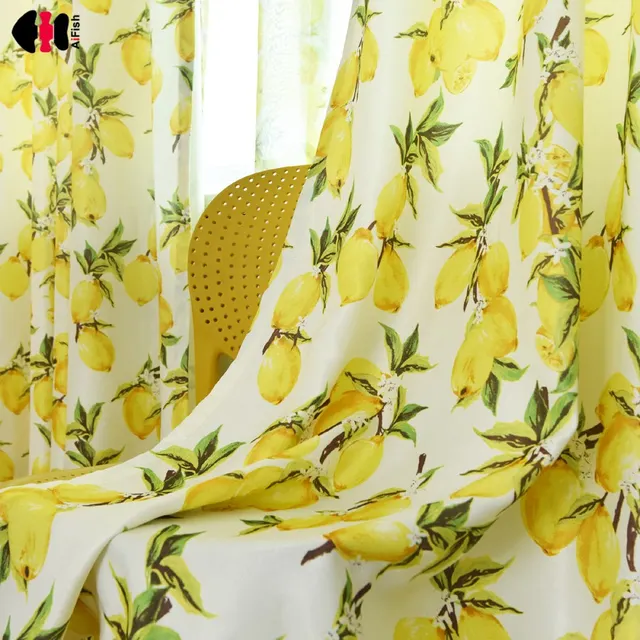 Best Offers Fruit Lemon Design Curtains for Living Room Simple Pastoral Colorful Tree Polyester Fabric Cartoon Kids Boys Drapes WP166C Best Offers Fruit Lemon Design Curtains for Living Room Simple Pastoral Colorful Tree Polyester Fabric Cartoon Kids Boys Drapes WP166C