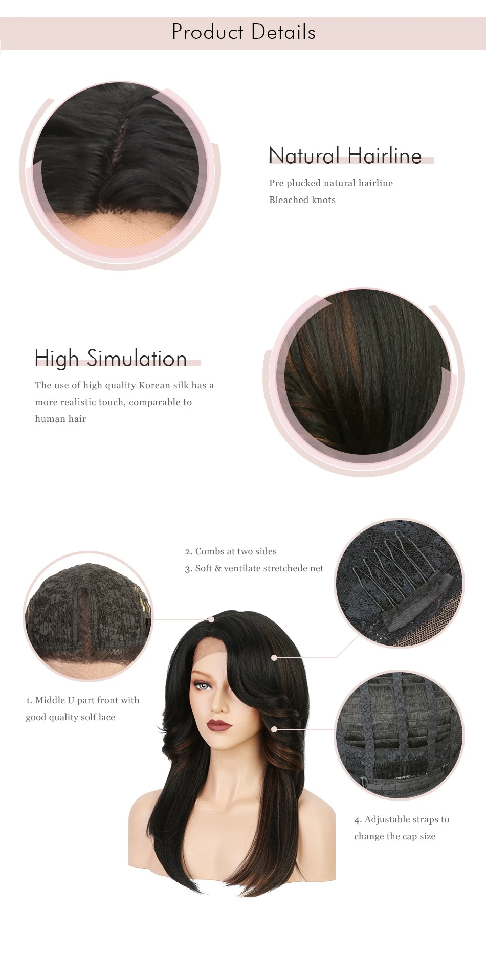 Короткие волосы яки парик Синтетические Черные Натуральные Искусственные парики Glueless L часть синтетический парик фронта шнурка Средний 1b цвет