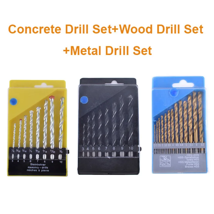 25 Lot 13PCS HSS Titanium Twist Drill Bits Set to Metal + 8PCS Twist Drill Bit Set + 8PCS HSS