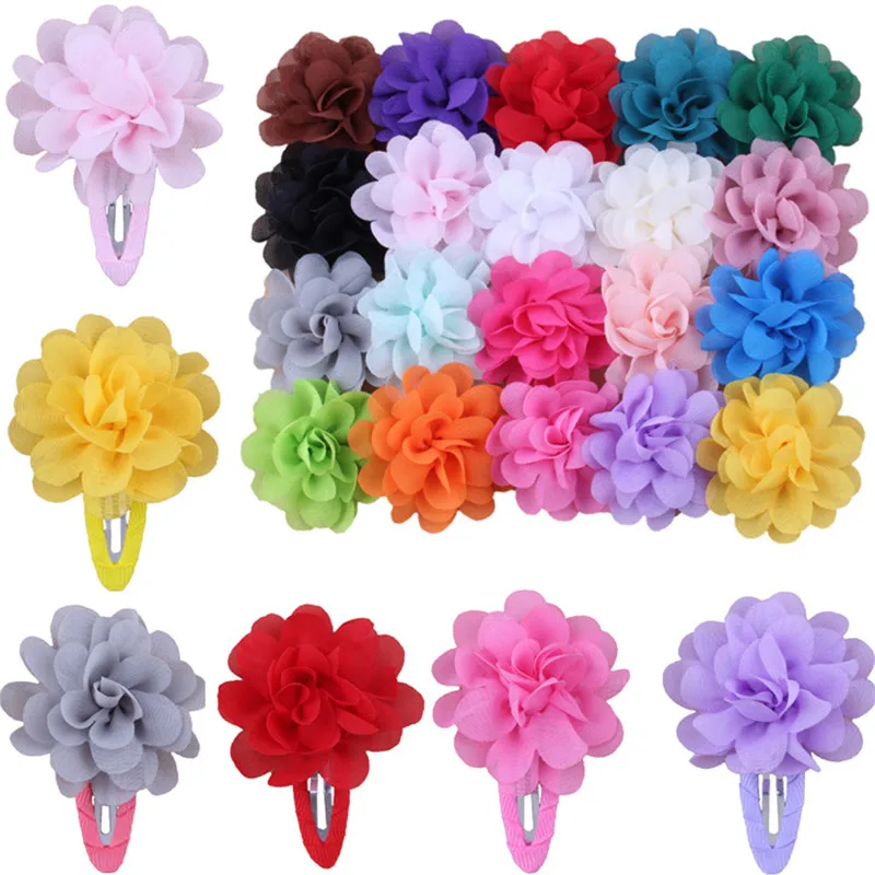 

Sale 2 PCS Fashion Cute Flower Pumpkin Kids Hairpins Girls BB Hair Clip Hair Accessories Chiffon Ribbon Child Headwear Gift