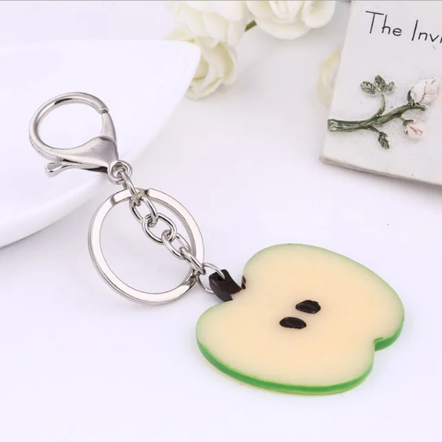 8 Styles! Fresh Fruit Keychain Apple/ Watermelon/ Lemon/ Orange/Pitaya/ Kiwifruit Keyrings Key