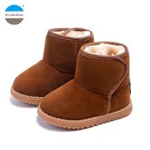 Зимние для маленьких мальчиков и девочек зимние теплые туфли из хлопка высокого качества модные короткие ботинки