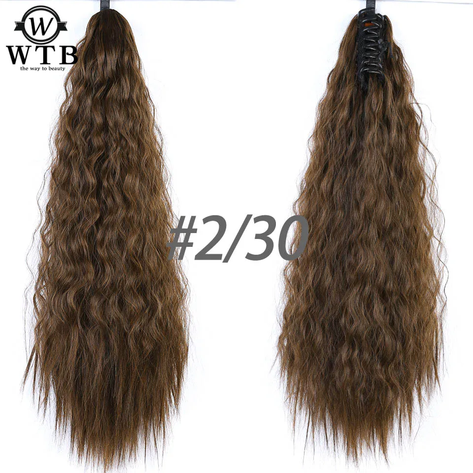 WTB Claw Drawstring Clip In Hair Extensions Ponytail Claw Hair Pieces Heat Resistant Synthetic Long Kinky Curly Ponytail Hair