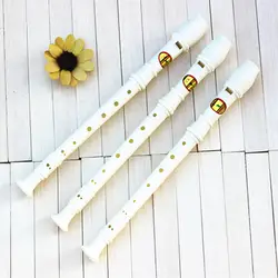 Пластиковая флейта шт. 1 шт. Студенческая белая пластиковая 8 отверстий флейта рекордер w Чистящая палочка