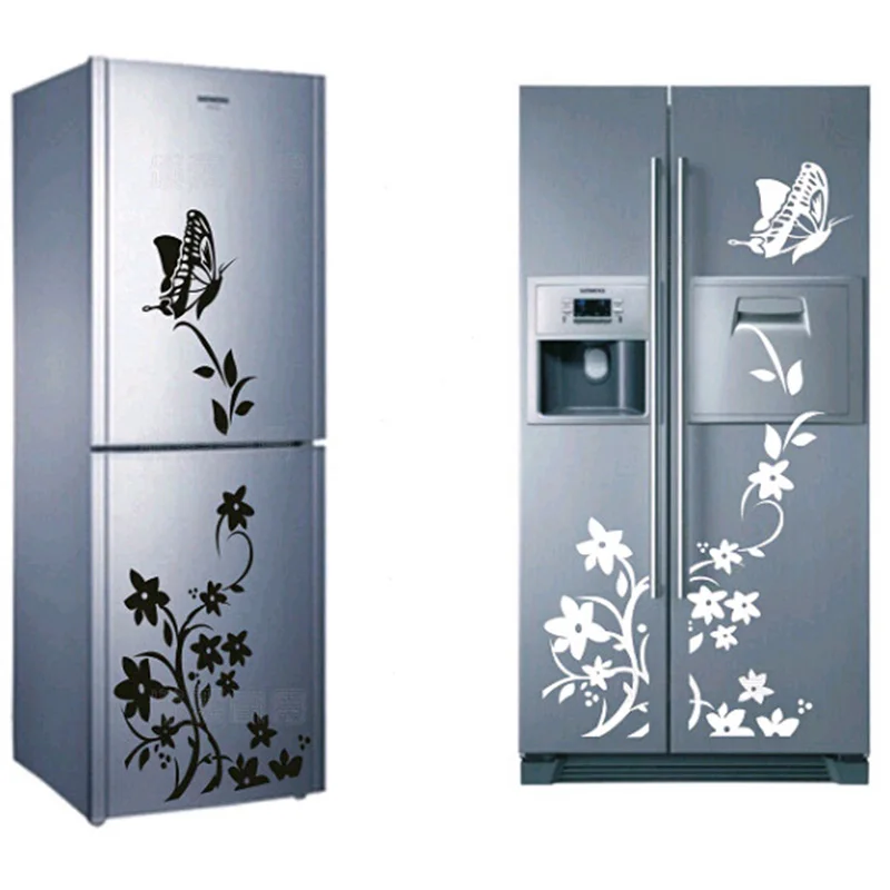 

Creative Refrigerator Wardrobe Wall Sticker Butterflies Flowers Pattern Wall Decals Home Decor Self-sticking DIY PVC Art Mural