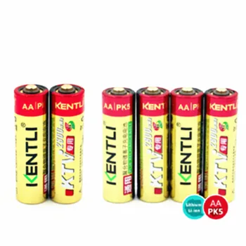 

SUPER 6 pcs/lot KENTLI KTV special 1.5V AA 2800mWh rechargeable lithium batteries wireless microphone rechargeable batteries