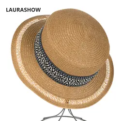 Laurashow 2018 новая соломенная шляпа с плоским верхом лето взрослых Весна Для женщин поездки солнца Шапки