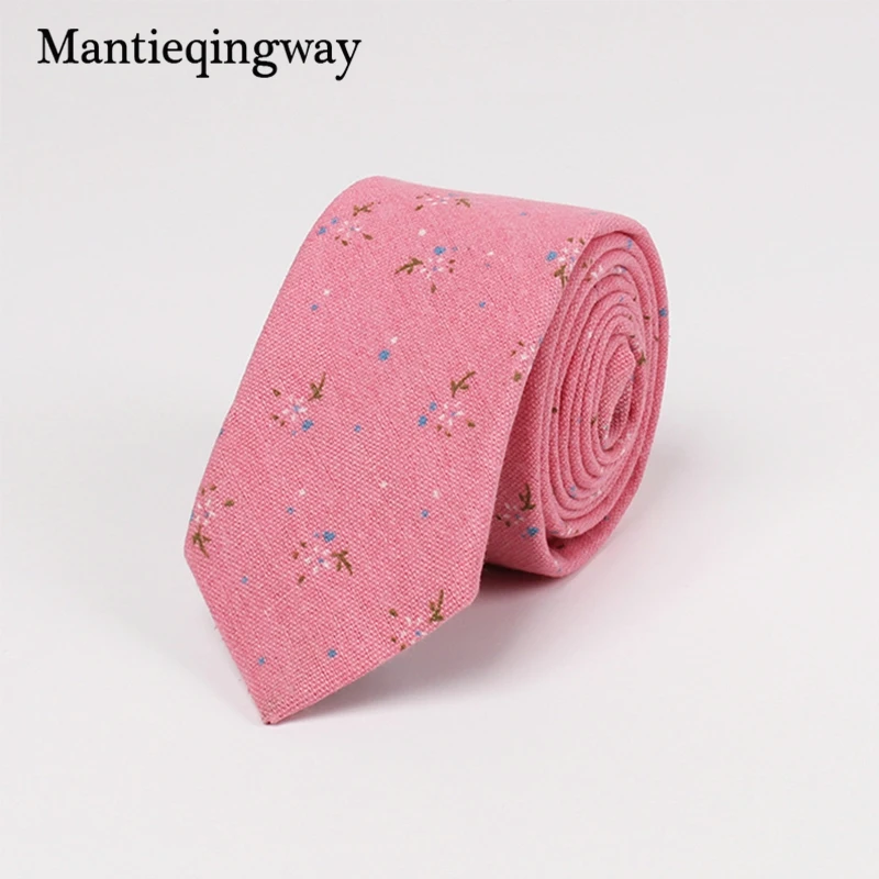 Mantieqingway мужские Цветочный Галстуки Марка тощий хлопок Средства ухода за кожей