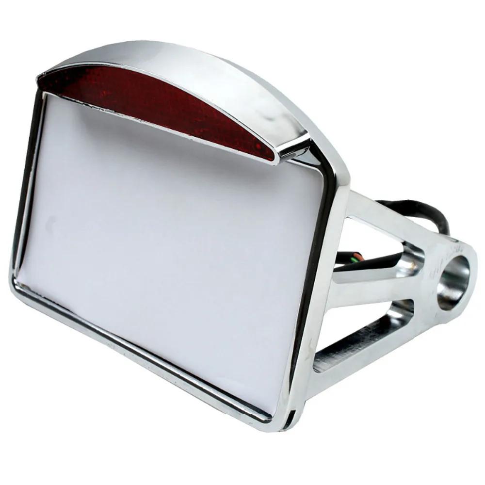 Side Mount License Plate Frame W/ LED Brake Tail light For Harley FXST