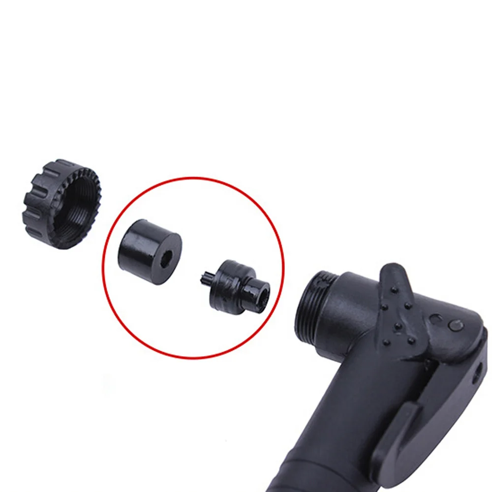 Small size Inflator Bike Bicycle Cycling Black Nylon ABS French US nozzle Conversion Air cylinder clamp Durable
