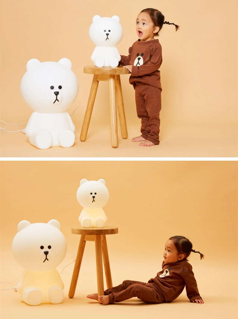 Lâmpada de Mesa Luminárias para o Bebê Quarto dos Miúdos Luz da Noite das Crianças Urso Marrom Bonito Lâmpada Lampe Lamparas Led Criativo 8 Urso marrom bonito urso lâmpada lampe lamparas