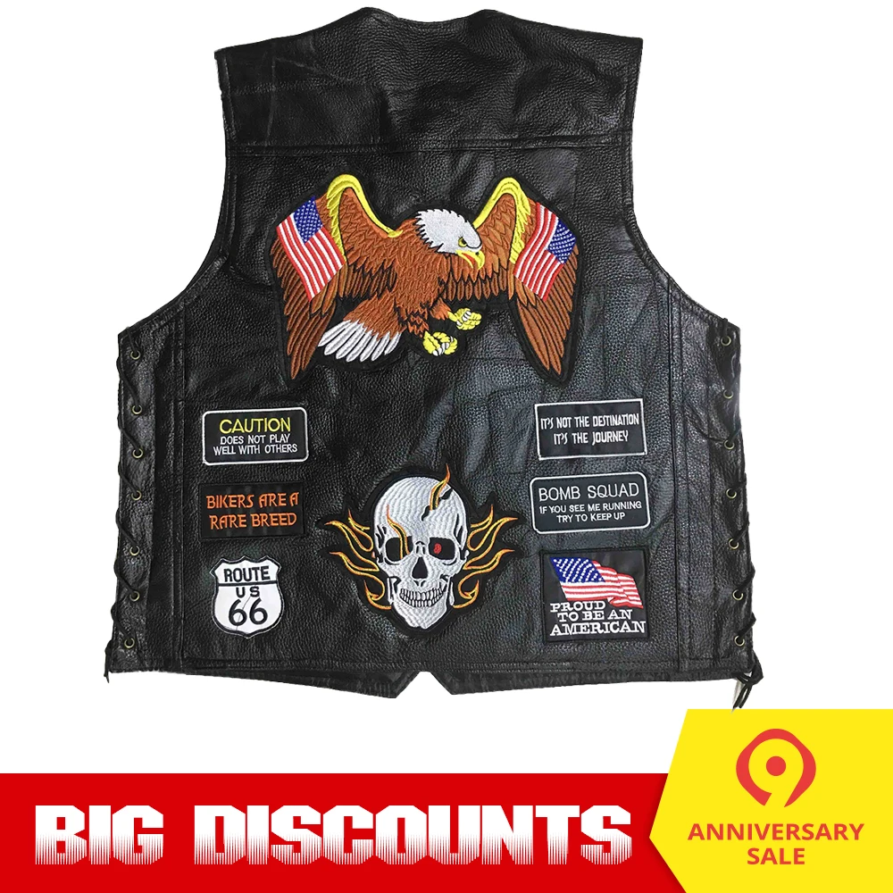 

Motorcycle Jacket Motos Biker Ceket Genuine Leather Vest Mens Chaqueta Moto Punk Retro Jaqueta Motoqueiro Casual Vest Clothing