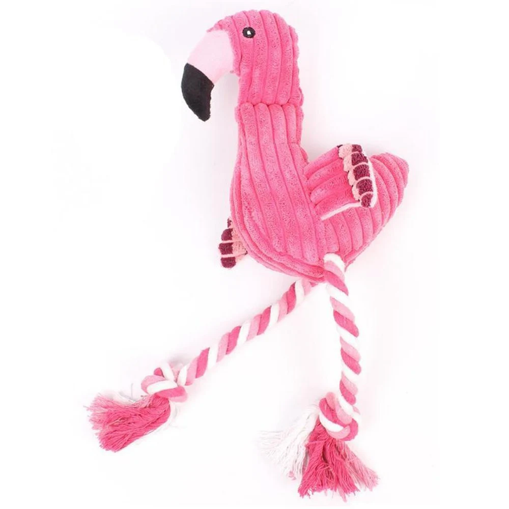 20*14cm Flamingo Dog Toys Rope Braided Puppy Chew Toys Bite Resistant
