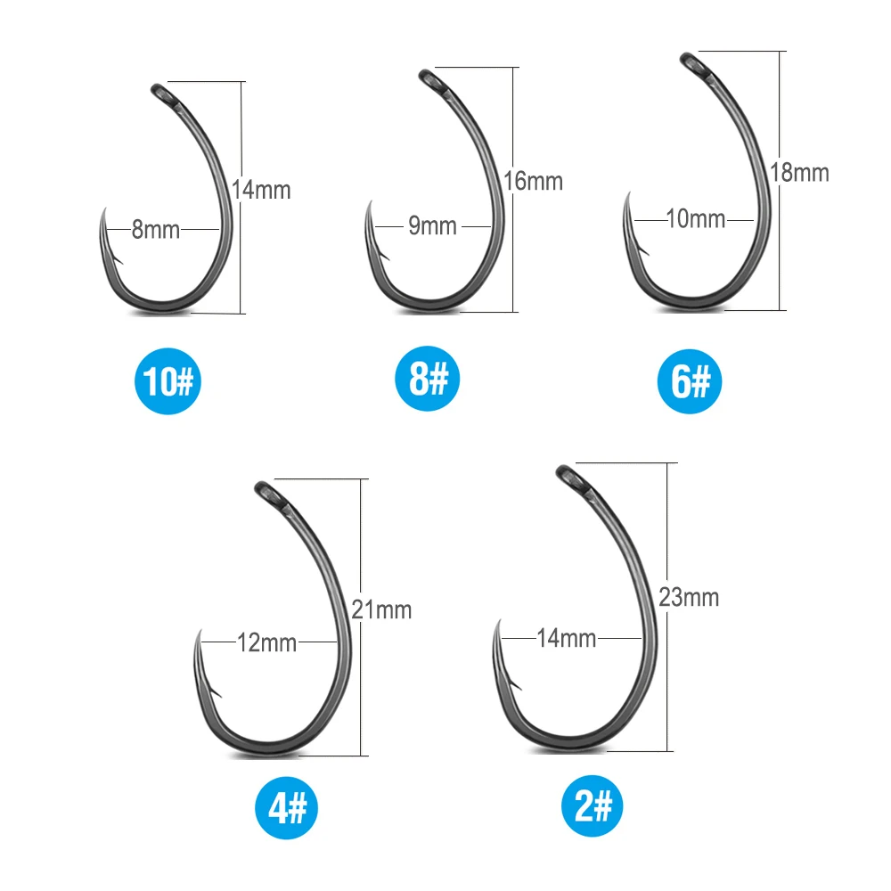 DONQL 10/20 штук колючей набор рыболовных крючков кривой круг рыболовный крючок с покрытием Fly рыболовный крючок для ловли карпа для рыбы Рыбалка Катушка аксессуары