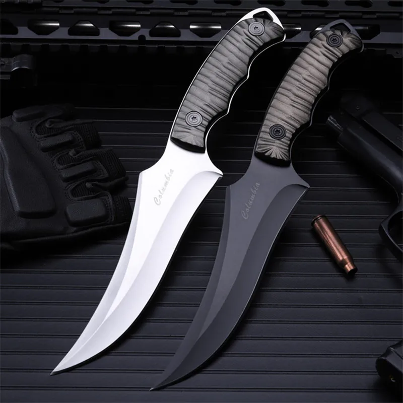 Outdoor Self-defense Field High Hardness Saber Wilderness Survival Fruit Knife Small Straight Cutting Tool Aluminium Handle