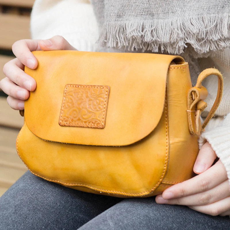 AETOO Handmade cowhide handbag, shoulder slant across handbags, casual leather bag