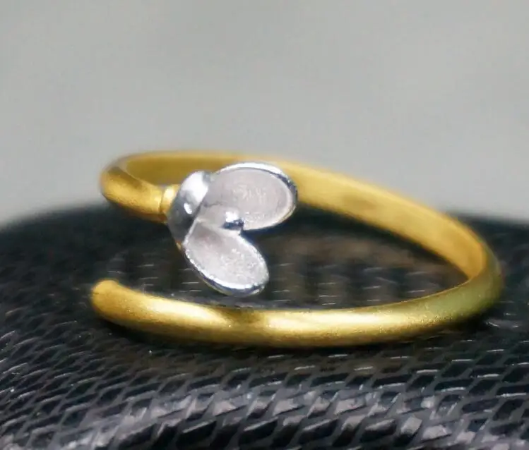925 sterling silver two tone color opening female ring jewelry flowers shape personalized ring opening adjustable open ring