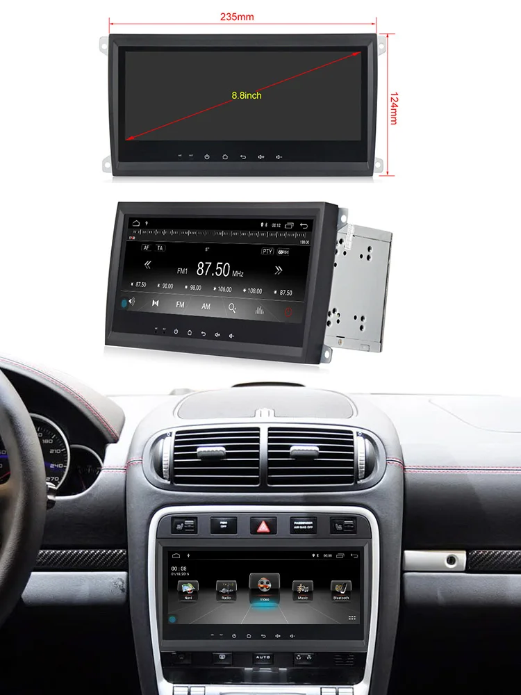 Top New arrival!Mekede Car Multimedia Player car radio gps Android 9.1 For Porsche/Cayenne with 2GB+32GB wifi BT 4G navi MIC OBD2 5
