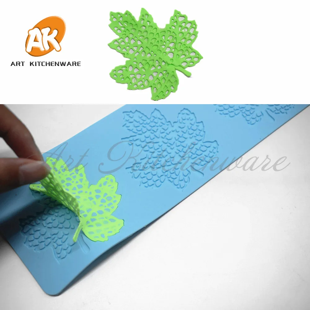 

New Maple Leaf Cake Lace Mat Silicone Lace Mold Fondant Impression Mat Cup Cake Decorations Mold Border Cake Moulds BakeryLFM-48