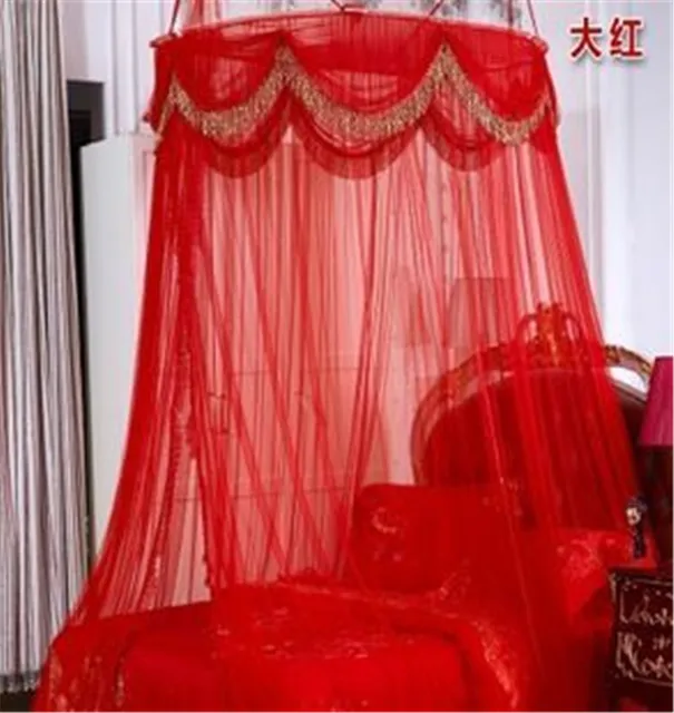 dhl free european style romantic red canopy mosquito bed net twin single bed insecticide treated hanging