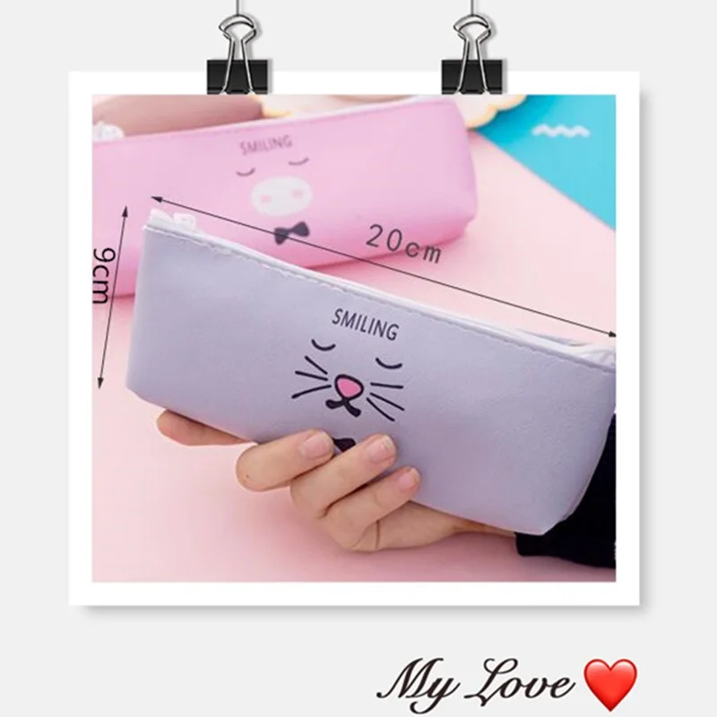 Kawaii Cartoon Zipper Cosmetic Bag Expression Animal Makeup Storage Bag Multifunction Travel Toiletry Kit Beauty Organizer Case
