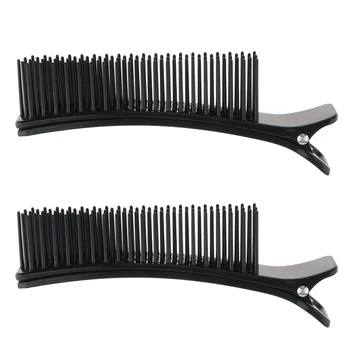 

2pcs Professional Hair Clip Shape Comb Salon Hair Cutting Styling Tool for Hairdressing Black