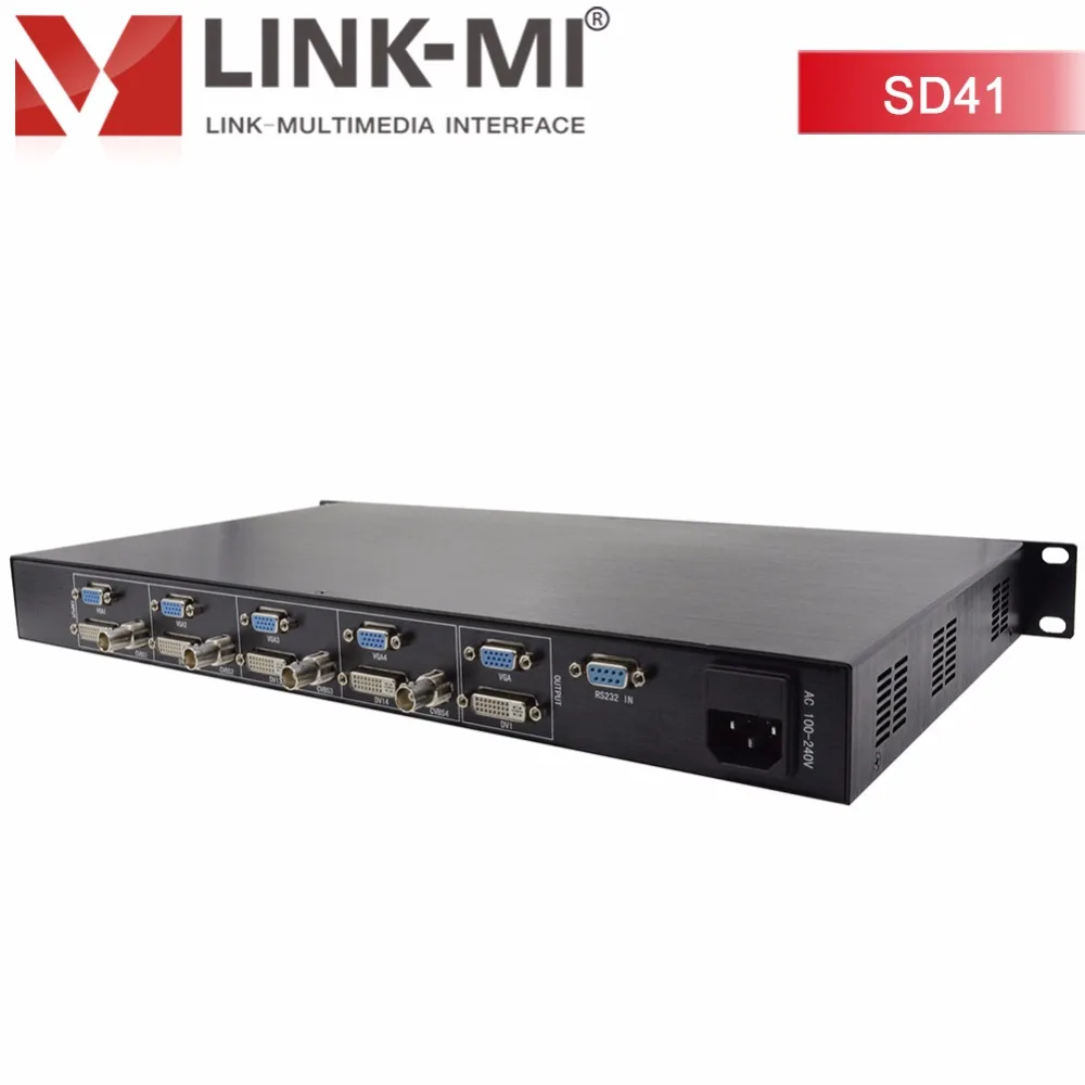 LINK-MI LM-SD41 hdmi Сплиттер 4x1 DVI байонетный соединитель VGA HD Quad видео процессор Сращивание видео настенный контроллер для светодиодный дисплей до 1080 p