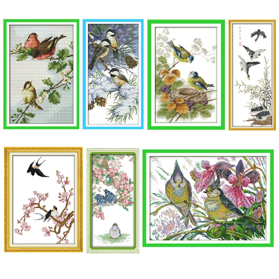 

Joy Sunday,birds,cross stitch embroidery set,printing cloth embroidery kit,needlework,birds pattern embroidery kit