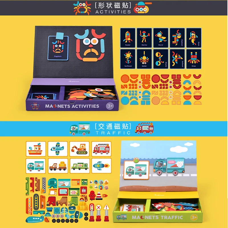 Монтессори игрушки магнитная уход за кожей лица Пазлы материалы Montessori магниты