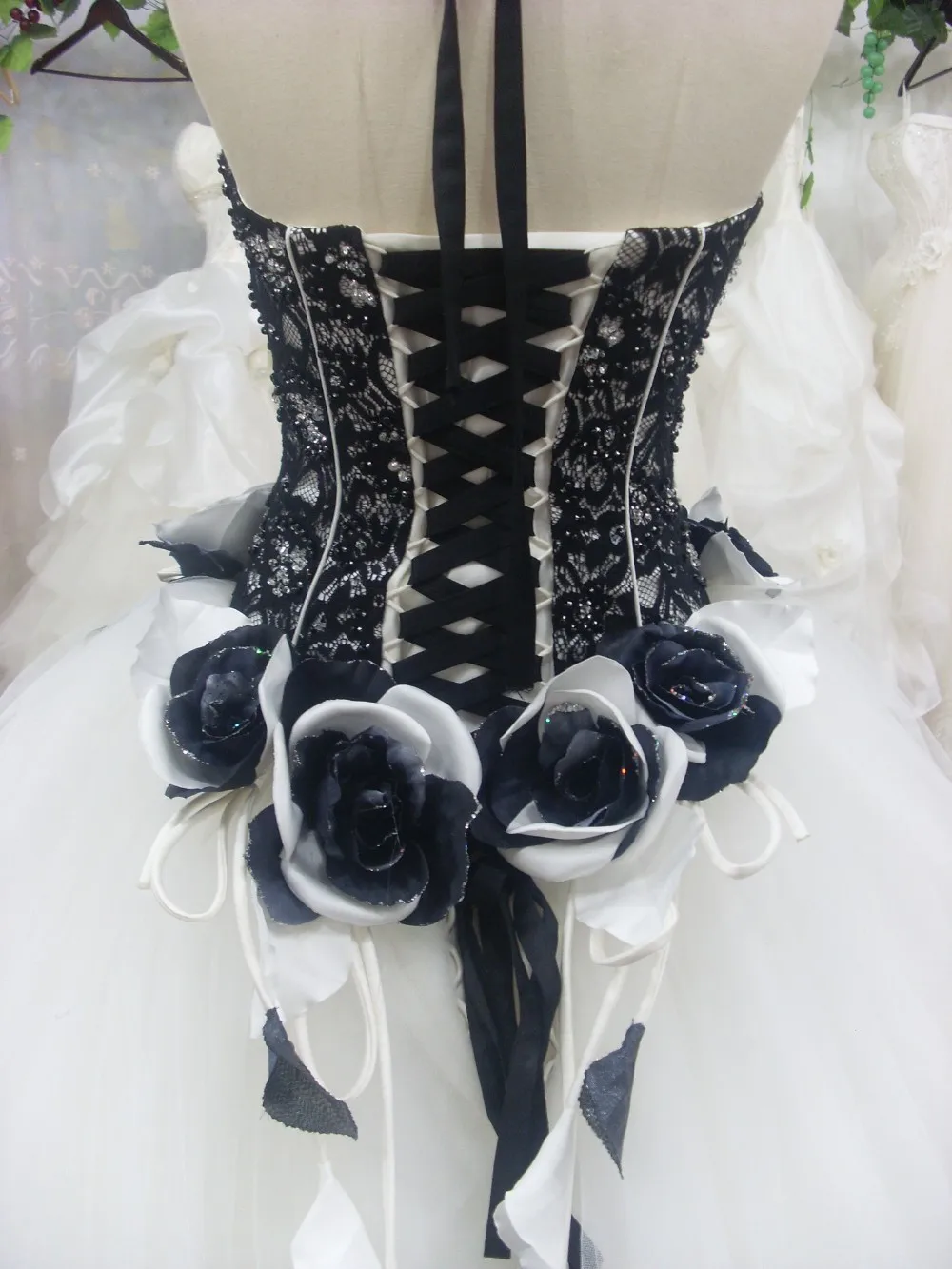 Черно-белое Тюлевое бальное платье свадебное платье Свадебные платья/Выпускные платья SL-3940