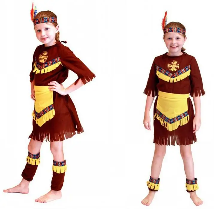 Free shipping Halloween Costumes for Children Kids Boys Indian Costumes
