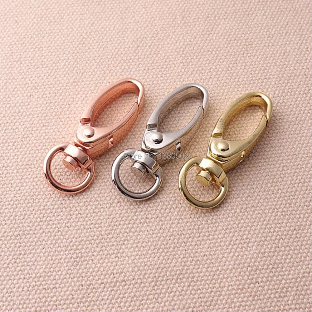 10pcs/lot 38*12mm gold/ nickel /Rose gold color Swivel Snap Hooks buckle key Chain garment