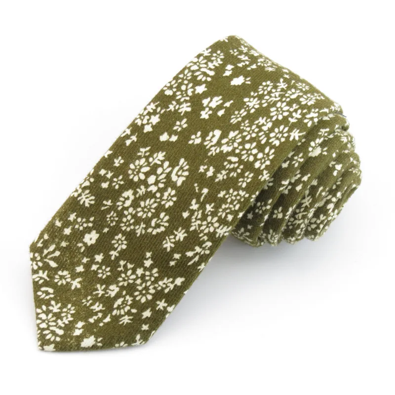 Модные Узкие Галстуки для Для мужчин 100% хлопок галстук с цветочным принтом классические Для мужчин S Средства ухода за кожей Шеи Галстук