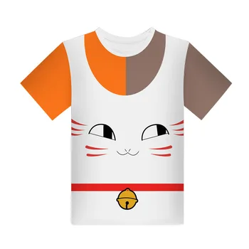 

anime Natsume Yuujinchou tee shirt Cartoon Nyanko-sensei summer man women couple t shirt Student fashion shirt 5 styles HU474