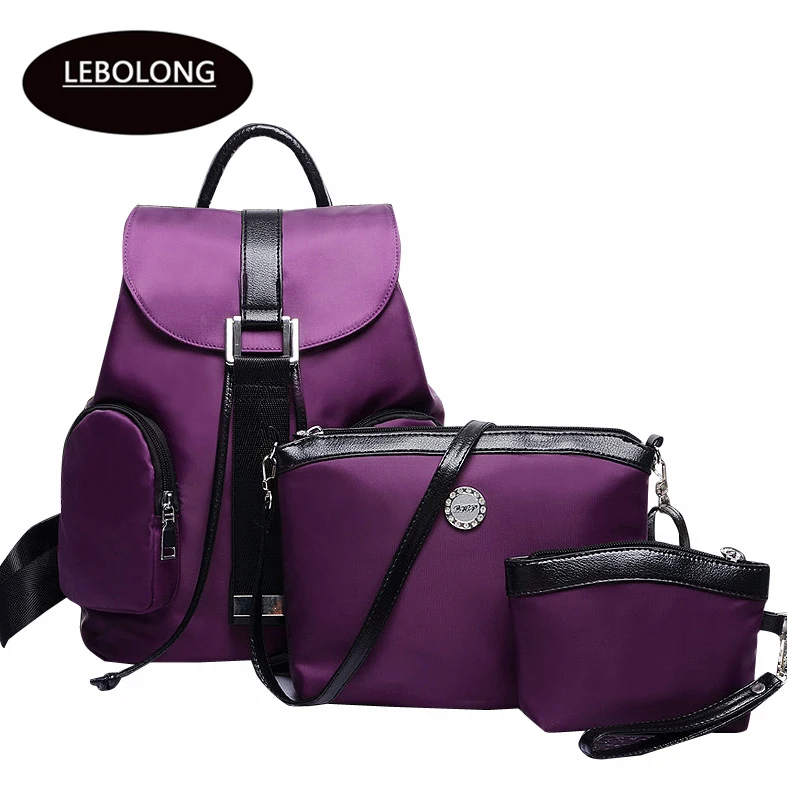 

2019 Mochila Original 3 Pcs/Set Women Nylon Backpacks Female Casual Travel School Bags for Teenagers Shoulder Bags Clutch Purse